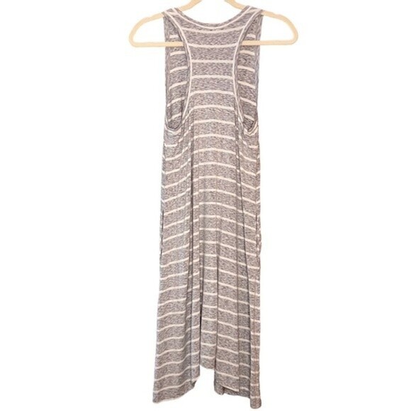 RACHEL Rachel Roy White and Gray Viscose striped Midi Razorback Tank Dress SM - Picture 9 of 12